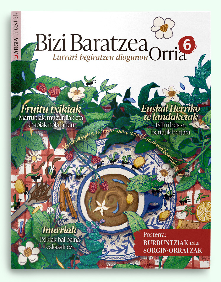 Bizi Baratzea Orria aldizkariaren azala